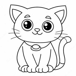 Cute Pop Cat With Big Eyes Coloring Page 61393-49395