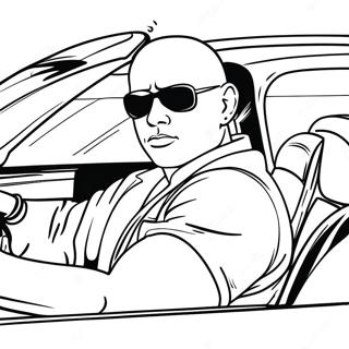 Dominic Toretto Driving Fast Coloring Page 6142-5069