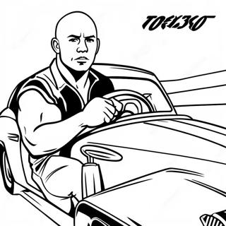 Dominic Toretto Driving Fast Coloring Page 6142-5071