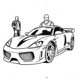 Dominic Toretto Driving Fast Coloring Page 6142-5072