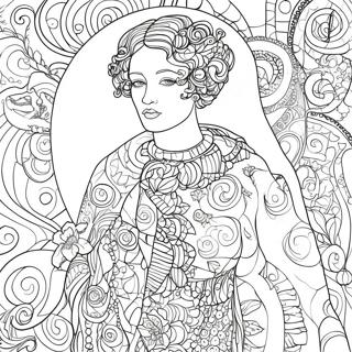 Gustav Klimt Coloring Page 61442-49430