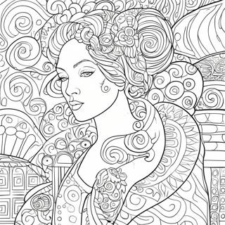 Gustav Klimt Coloring Page 61442-49431