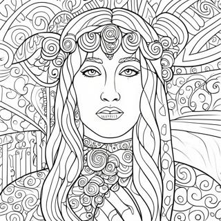 Gustav Klimt Coloring Page 61442-49432