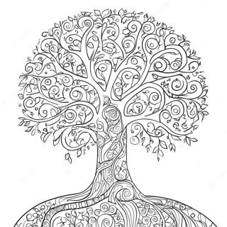 Colorful Gustav Klimt Tree Of Life Coloring Page 61443-49434