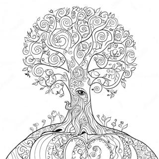 Colorful Gustav Klimt Tree Of Life Coloring Page 61443-49435