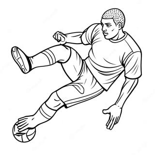 Realistic Football Player Kicking The Ball Coloring Page 61472-49450