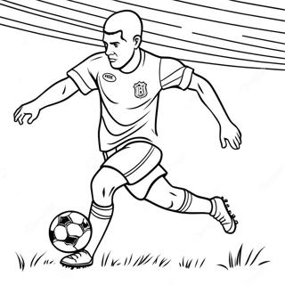 Realistic Football Player Kicking The Ball Coloring Page 61472-49451