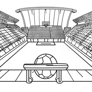 Realistic Football Field With Goalposts Coloring Page 61473-49458