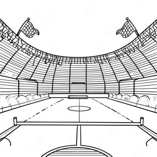 Realistic Football Field With Goalposts Coloring Page 61473-49459