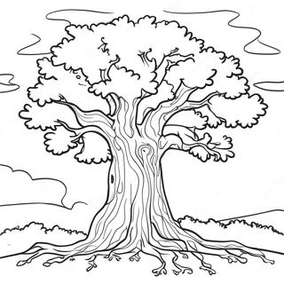 Majestic Oak Tree Coloring Page 61513-49495