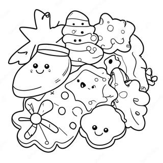 Decorated Christmas Cookies Coloring Page 6152-5077