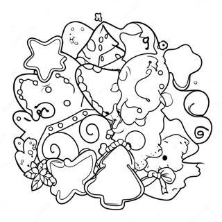 Decorated Christmas Cookies Coloring Page 6152-5078