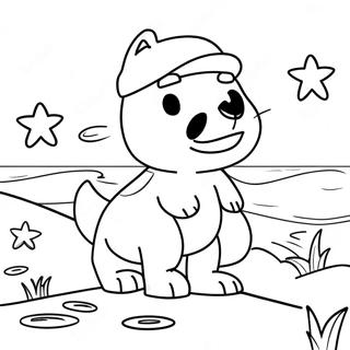 Bluey Beach Coloring Pages