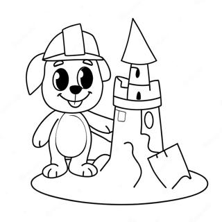 Bluey Building Sandcastle Coloring Page 61533-49509