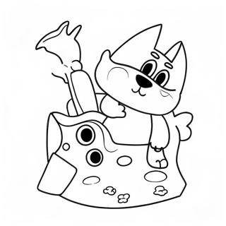 Bluey Building Sandcastle Coloring Page 61533-49510