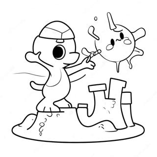 Bluey Building Sandcastle Coloring Page 61533-49511