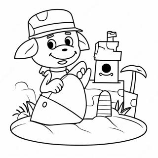 Bluey Building Sandcastle Coloring Page 61533-49512