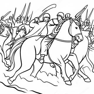 Epic Battle Scene Coloring Page 61543-49513