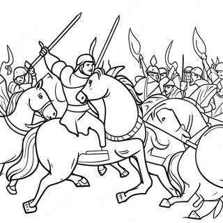 Epic Battle Scene Coloring Page 61543-49515