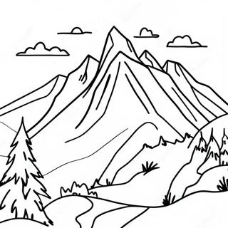 Majestic Mountain Range Coloring Page 61563-49528