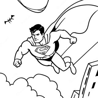 Superman Flying Through The Sky Coloring Page 61603-49565