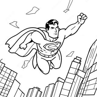 Superman Flying Through The Sky Coloring Page 61603-49566