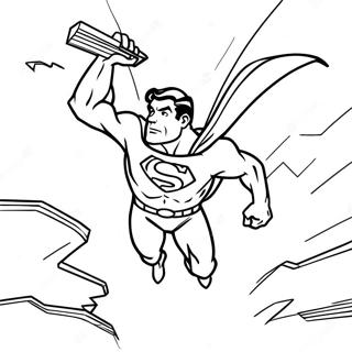 Superman Flying Through The Sky Coloring Page 61603-49567