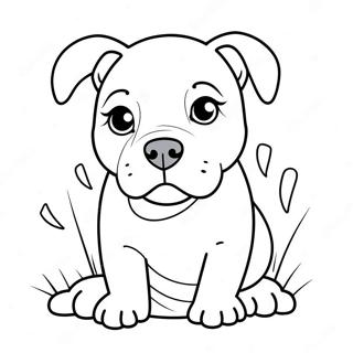 Playful American Bulldog Puppy Coloring Page 61613-49569