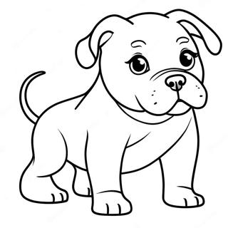 Playful American Bulldog Puppy Coloring Page 61613-49570