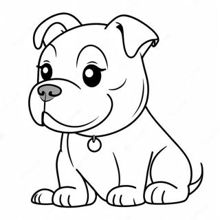 Playful American Bulldog Puppy Coloring Page 61613-49571