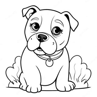 Playful American Bulldog Puppy Coloring Page 61613-49572