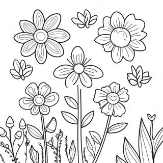 Whimsical Flowers In The Secret Garden Coloring Page 61623-49576