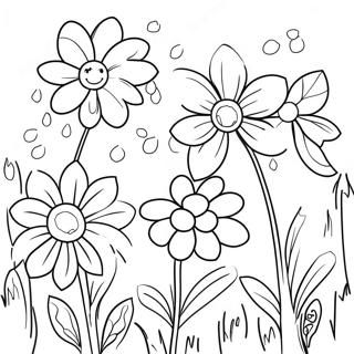 Vibrant Flower Garden Coloring Page 61653-49599