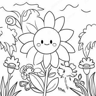 Vibrant Flower Garden Coloring Page 61653-49600