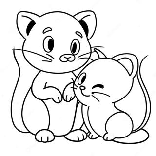 Cat And Mouse Coloring Page 61672-49603