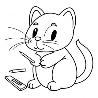 Cat And Mouse Coloring Page 61672-49604