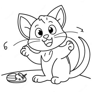 Playful Cat And Sneaky Mouse Coloring Page 61673-49611