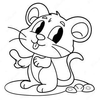 Playful Cat And Sneaky Mouse Coloring Page 61673-49612