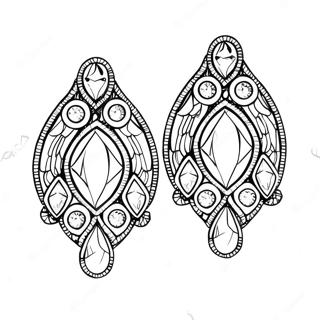 Sparkling Earrings Coloring Page 61743-49666