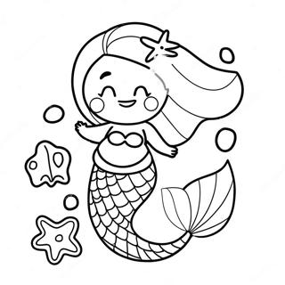 Cute Pregnant Mermaid With Baby Sea Creatures Coloring Page 61753-49675