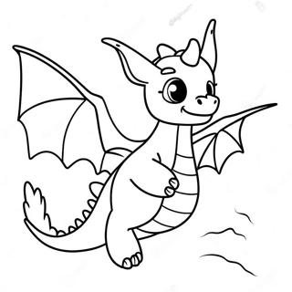 Cute Wish Dragon Flying Coloring Page 61763-49678