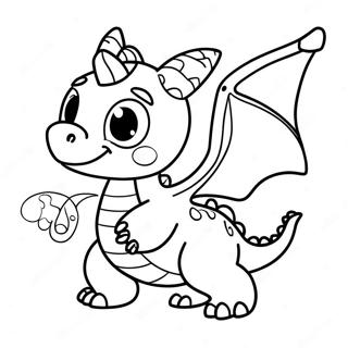 Cute Wish Dragon Flying Coloring Page 61763-49679