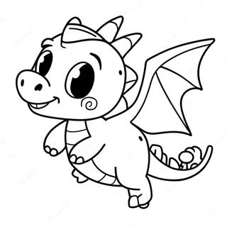 Cute Wish Dragon Flying Coloring Page 61763-49680