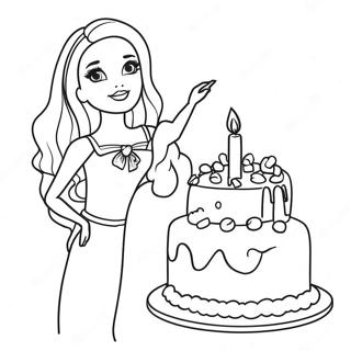 Barbie Cake Coloring Pages