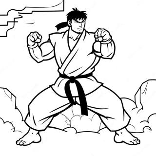 Ryu In Fierce Battle Pose Coloring Page 61793-49701