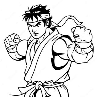 Ryu In Fierce Battle Pose Coloring Page 61793-49702