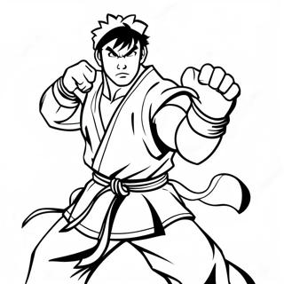 Ryu In Fierce Battle Pose Coloring Page 61793-49703