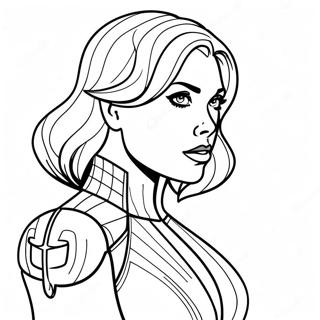 Black Widow Superhero Coloring Page 6181-5095