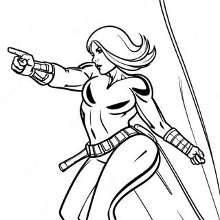 Black Widow In Action Coloring Page 6182-5102