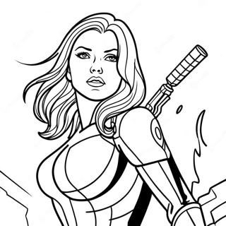 Black Widow In Action Coloring Page 6182-5103